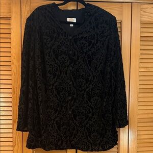 Talbots Black Patterned Blouse